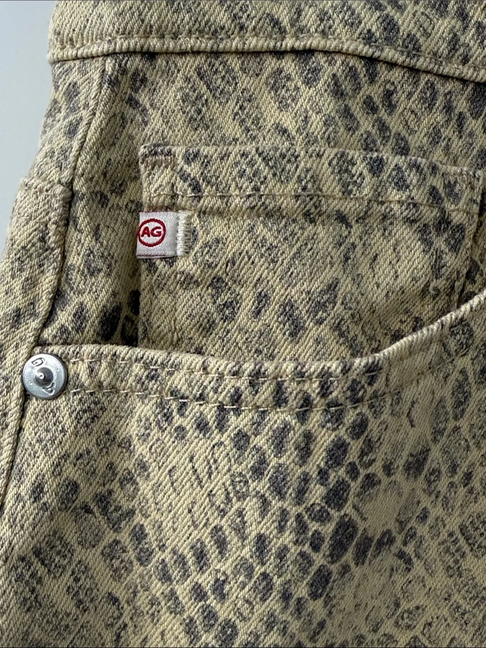 AG Adriano Goldschmied The Vera Snake-Print Mini Skirt